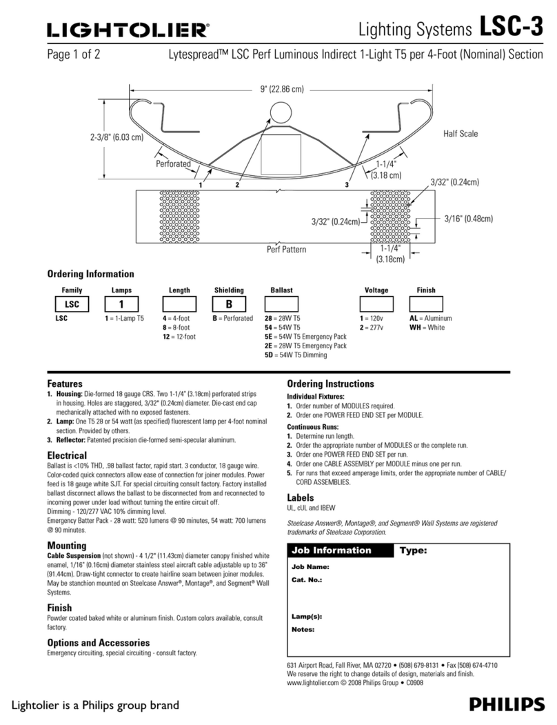 Lightolier LSC-3 Manuel utilisateur