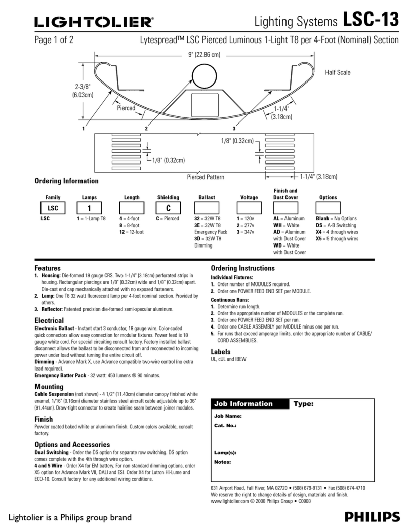 Lightolier Lighting Systems LSC-13 Manuel utilisateur