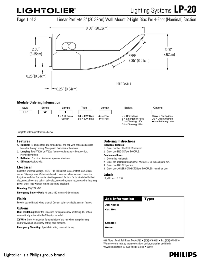 Lightolier LP-20 Manuel utilisateur