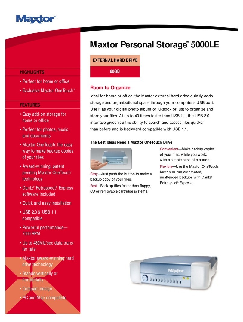 Maxtor Personal Storage 5000LE Manuel utilisateur
