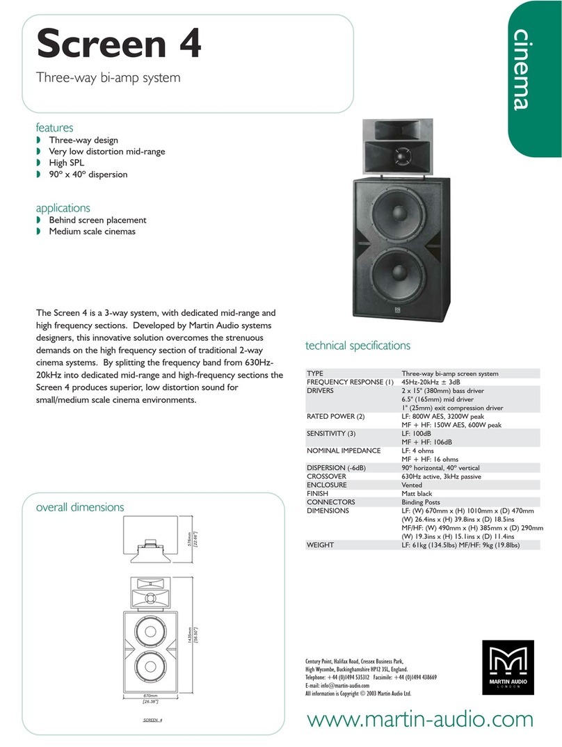 Martin Audio Cinema Screen 4 Manuel utilisateur