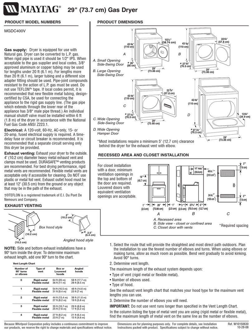 Maytag MGDC400V Instructions d'utilisation
