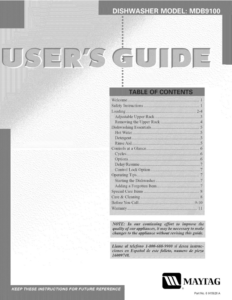 Maytag Jetclean MDB9100 Manuel utilisateur