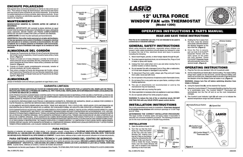 Lasko 1200 Manuel utilisateur