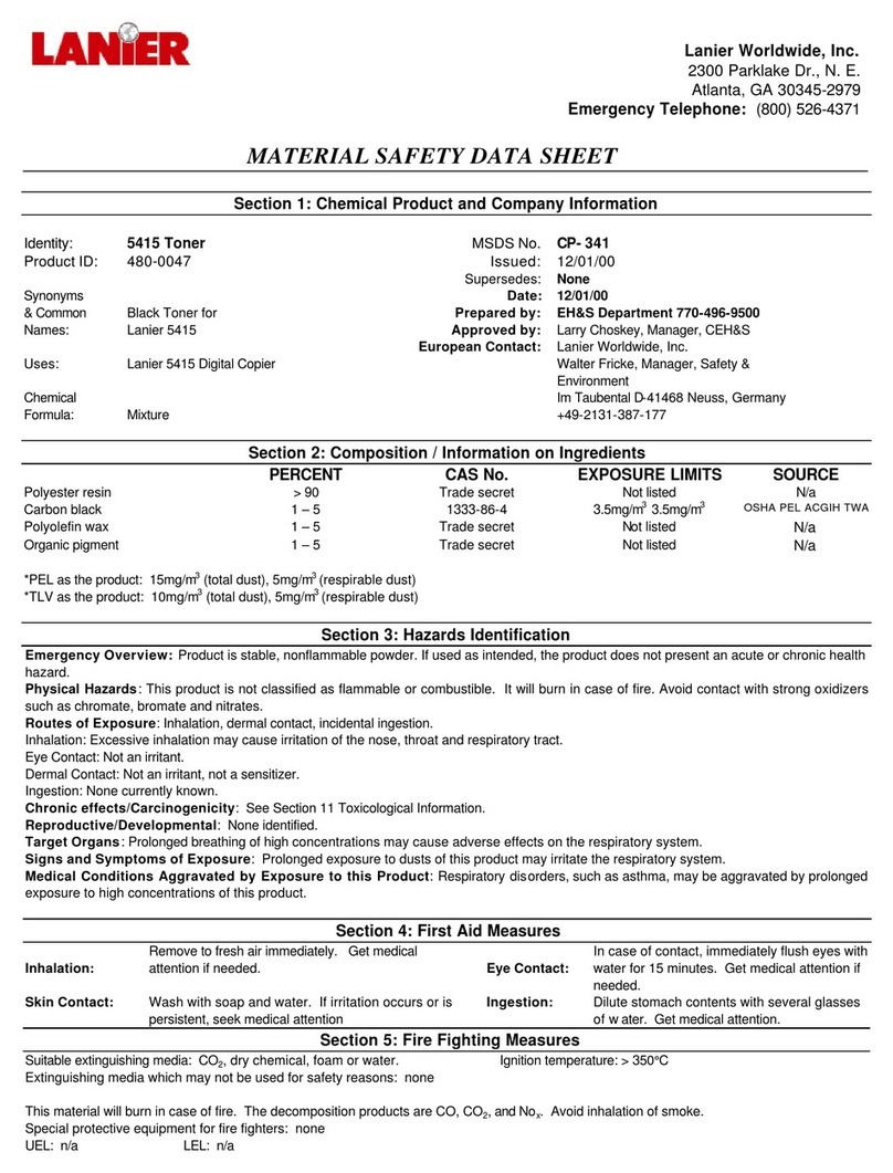 Lanier CP- 341 Instructions d'utilisation et d'entretien