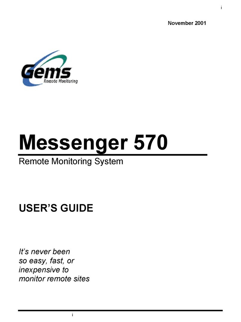 Gems Messenger 570 Manuel utilisateur Gems Messenger 570 Manuel utilisateur