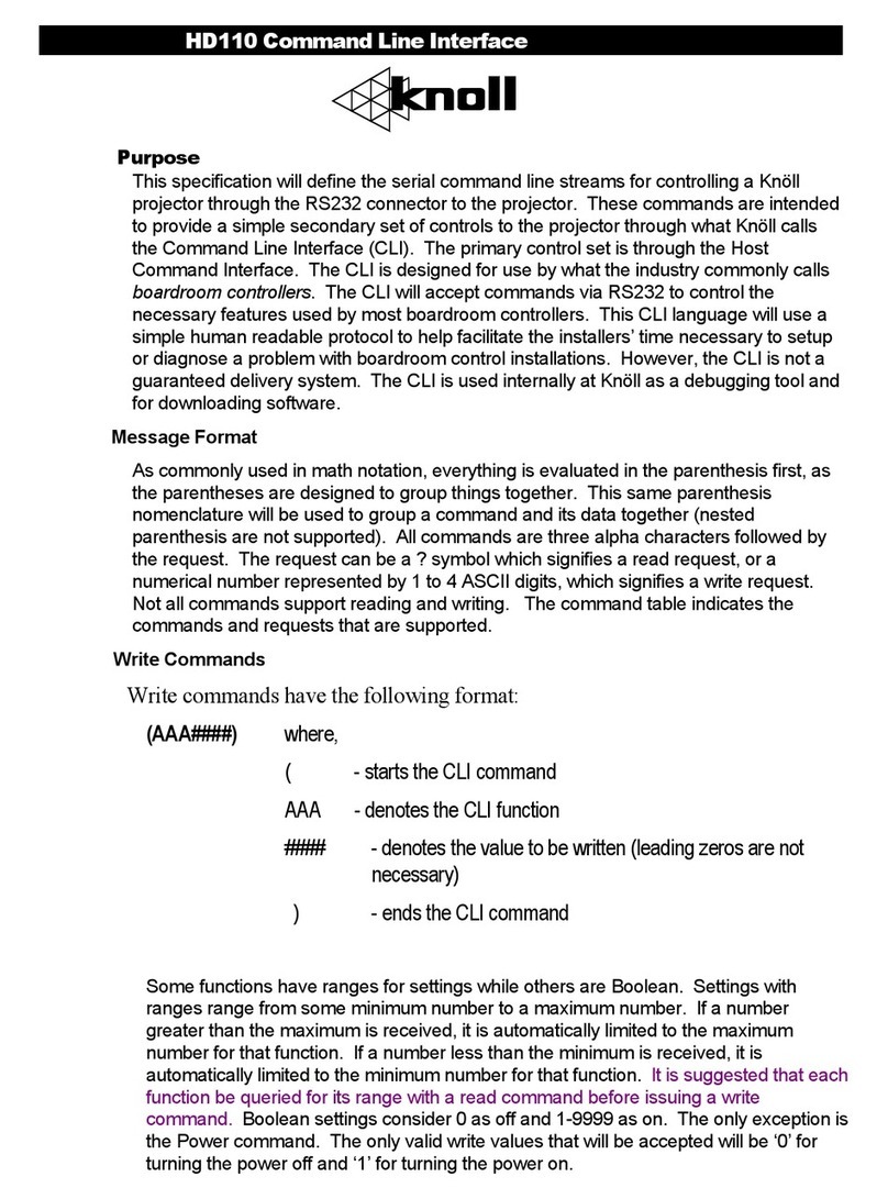 Knoll HD110 Manuel utilisateur