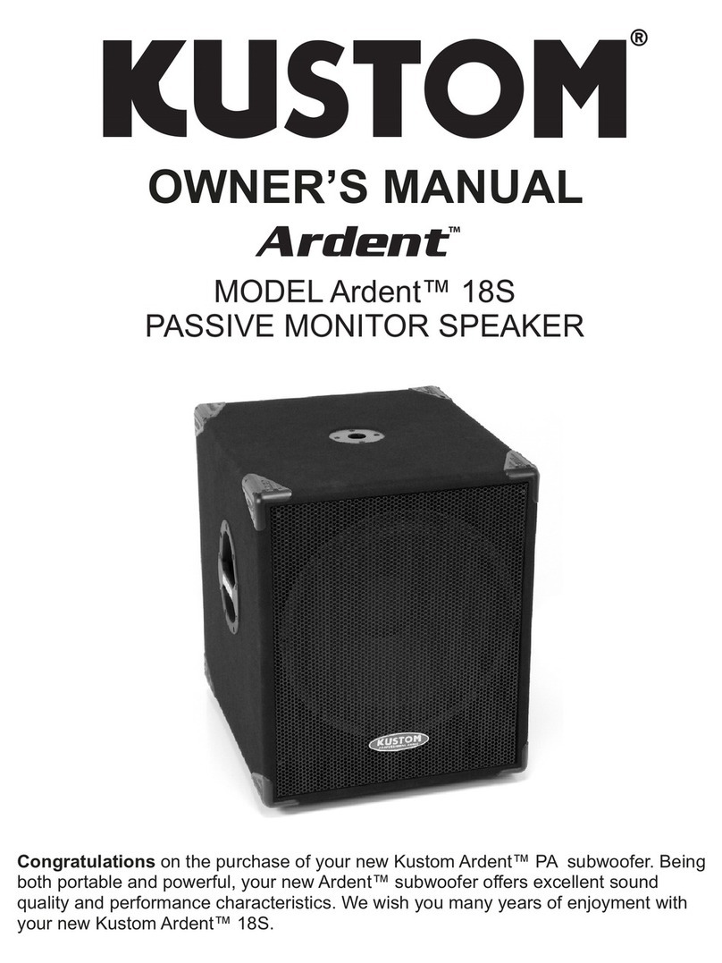 Kustom Ardent 18S Manuel utilisateur