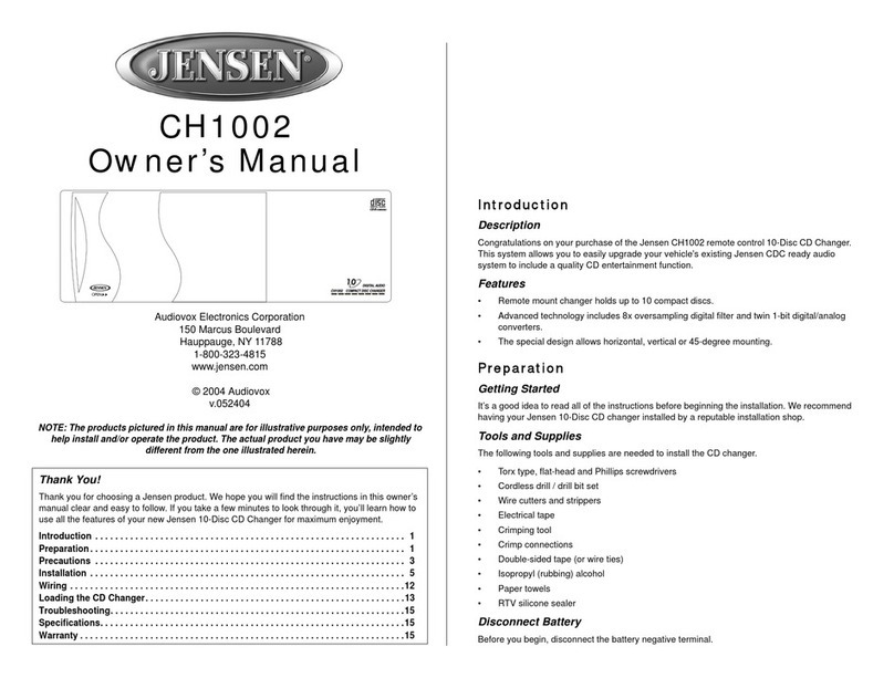 Jensen CH1002 Manuel utilisateur