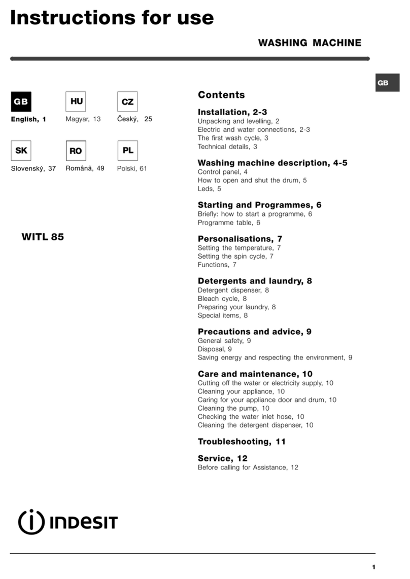 Indesit WITL 85 Manuel utilisateur
