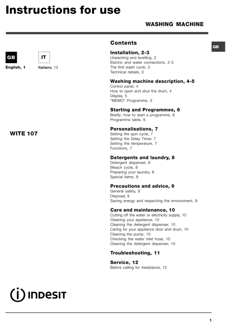 Indesit WITE 107 Manuel utilisateur
