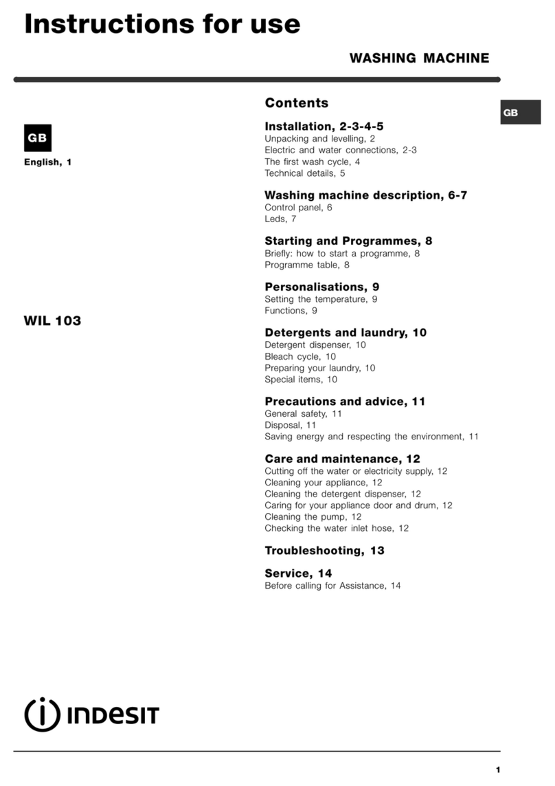 Indesit WIL 103 Manuel utilisateur