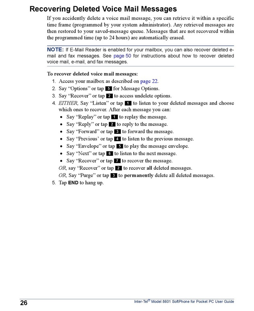 intertel 8601 Manuel utilisateur