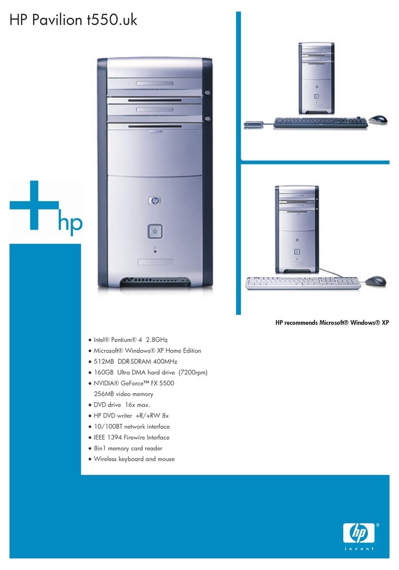 HP Pavilion t500 - Desktop PC Manuel utilisateur