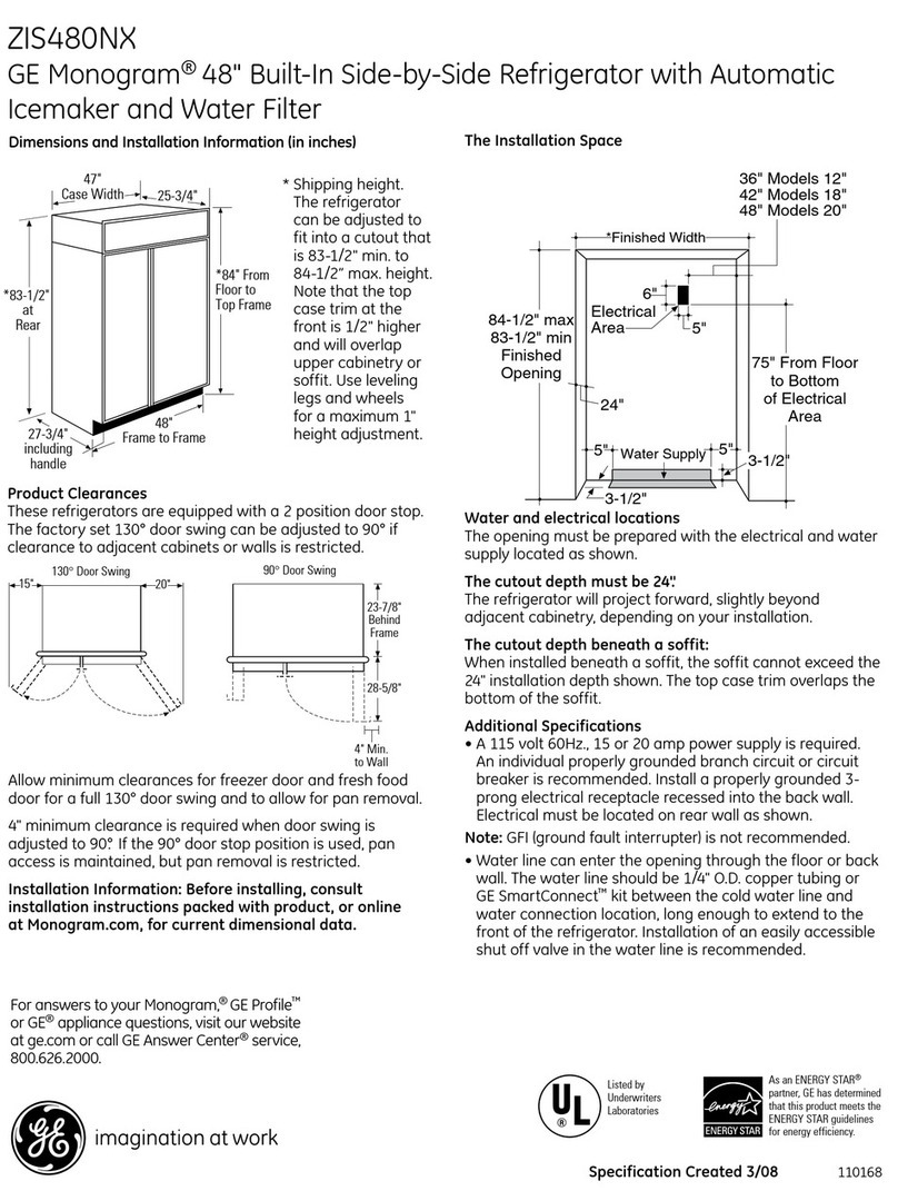 GE Monogram ZIS480NX Manuel utilisateur