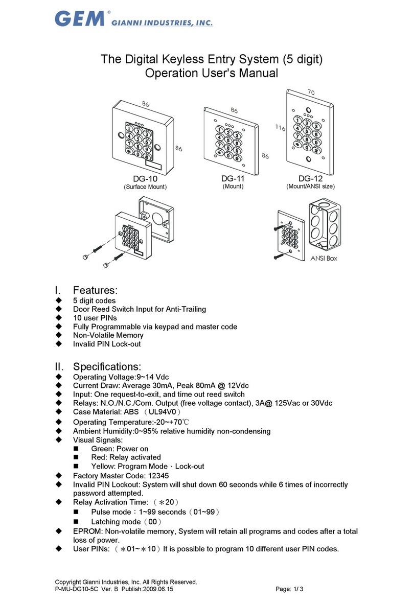 GEM DG-11 (Mount) Manuel utilisateur