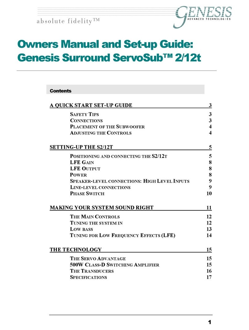 Genesis 12t Manuel utilisateur Genesis 12t Manuel utilisateur