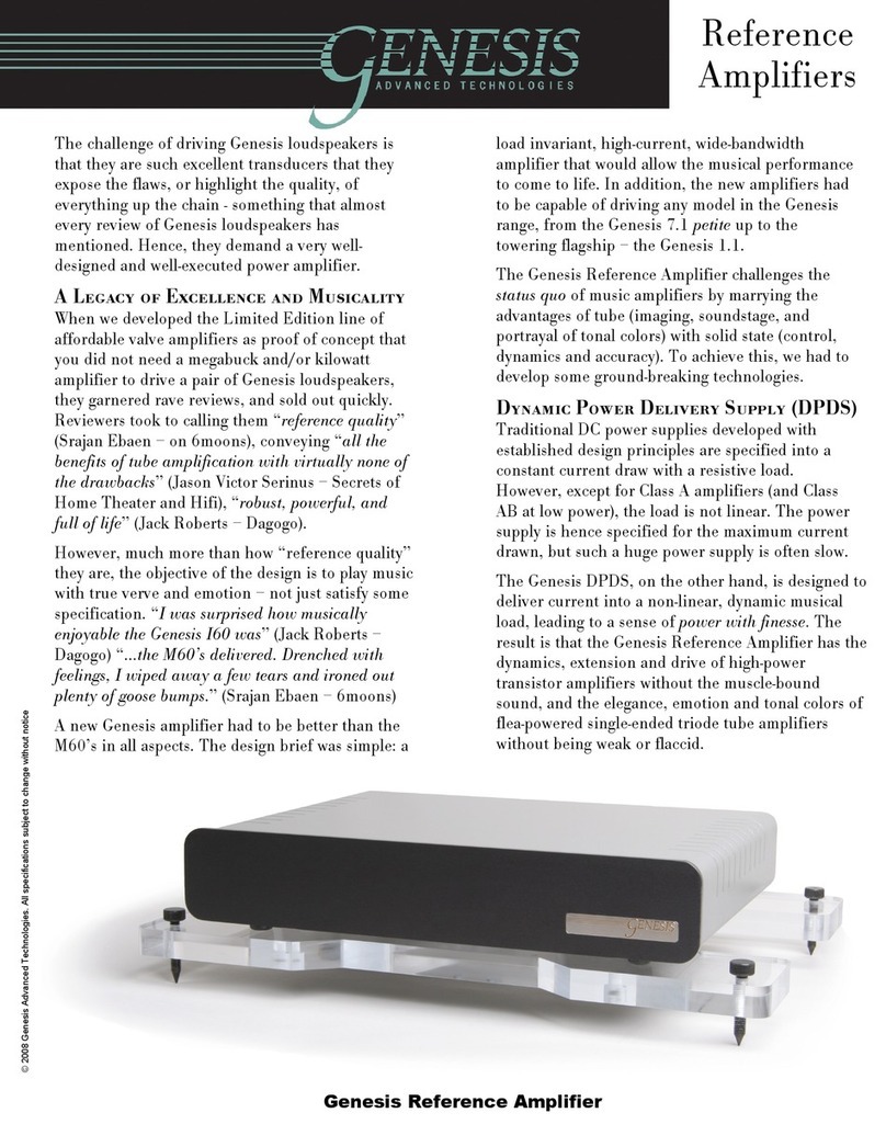 Genesis Reference Amplifier Manuel de service Genesis Reference Amplifier Manuel de service