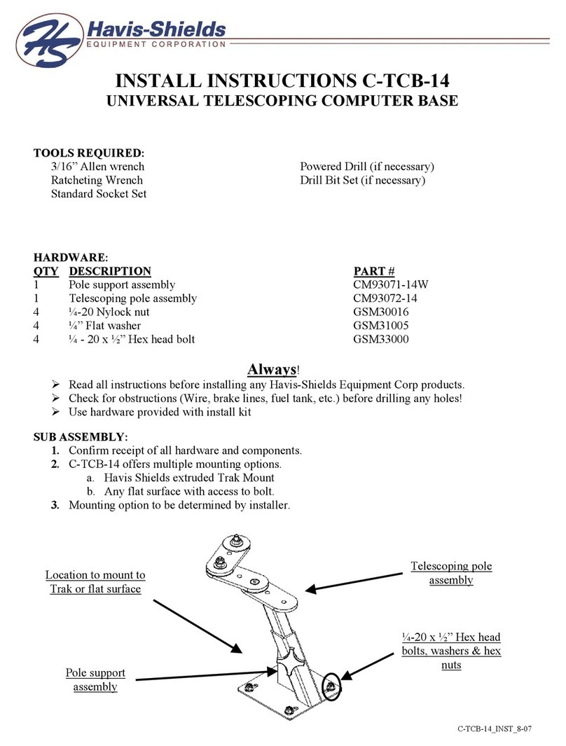 Havis-Shields Universal Telescoping Computer Base C-TCB-14 Guide de configuration