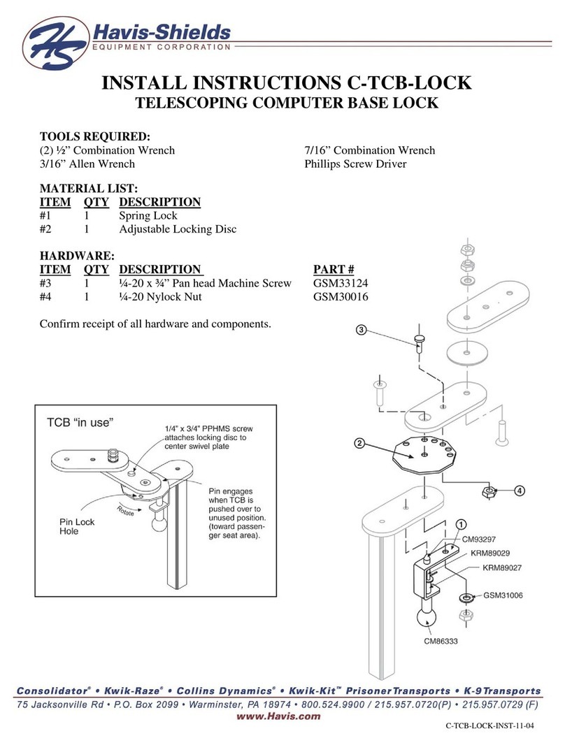 Havis-Shields Telescoping Computer Base Lock C-TCB-LOCK Guide de configuration