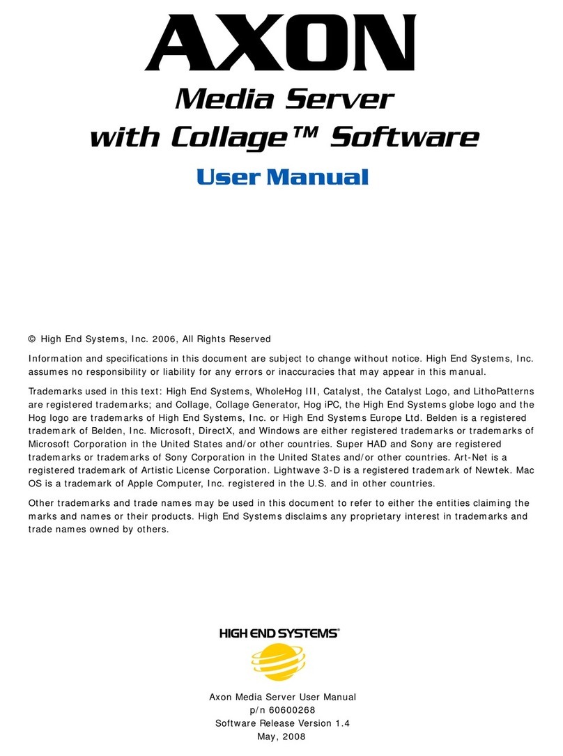 High End Systems AXON Manuel utilisateur