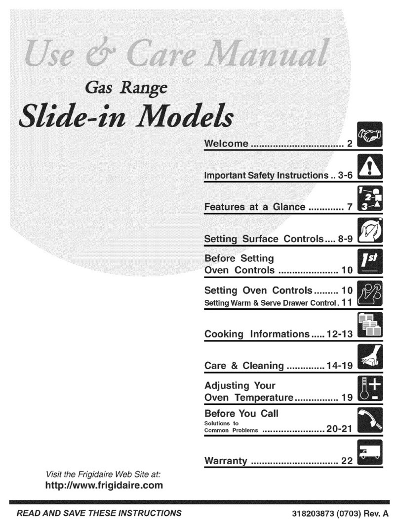 Frigidaire Gas Range Manuel utilisateur