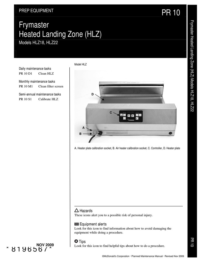 Frymaster Heated Landing Zone HLZ 18 Manuel utilisateur