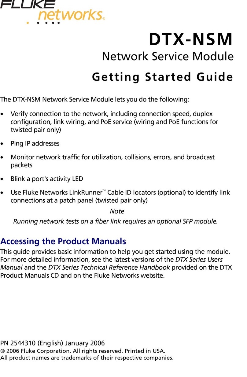 Fluke NETWORK SERVICE MODULE DTX-NSM Manuel utilisateur