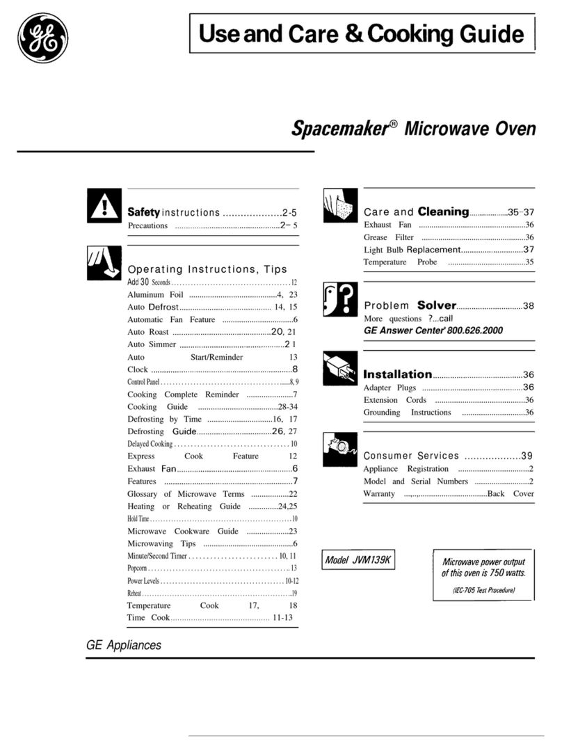 GE Spacemaker JVM139K Manuel utilisateur