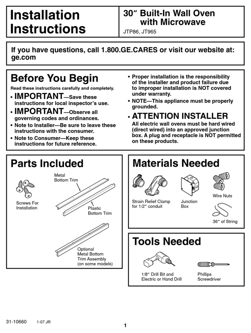 GE JTP86 Manuel utilisateur