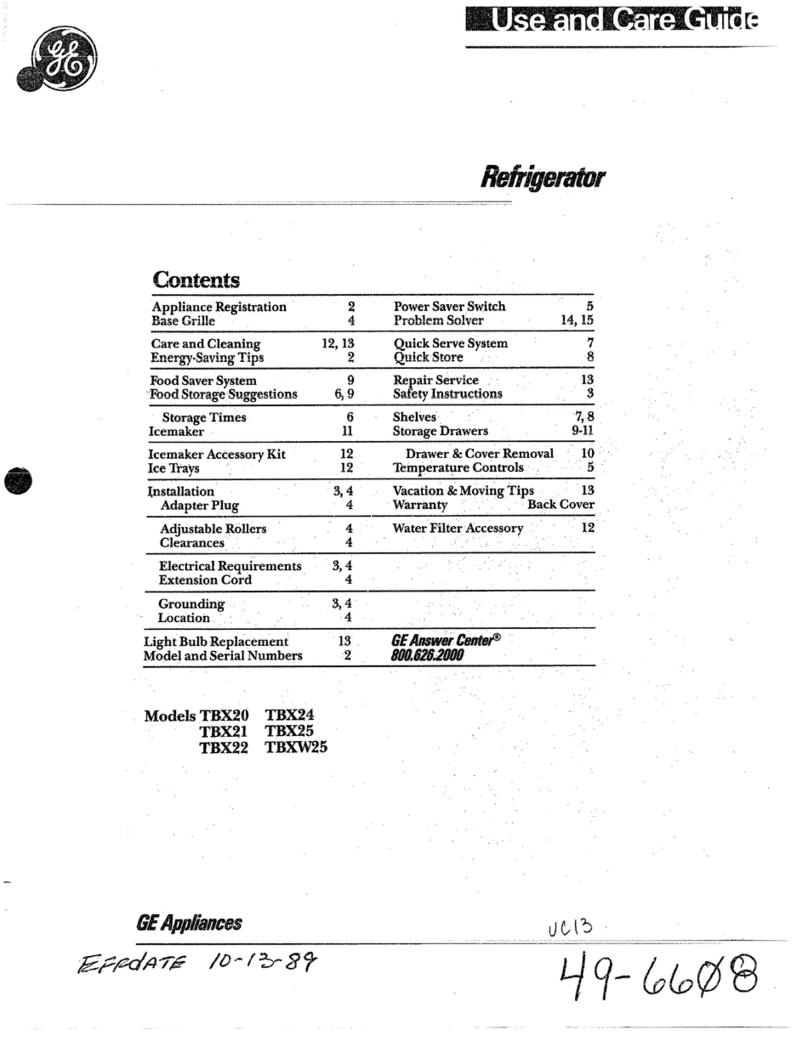 GE TBW25 Manuel utilisateur