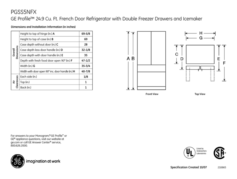 GE Profile PGSS5NFXSS Manuel