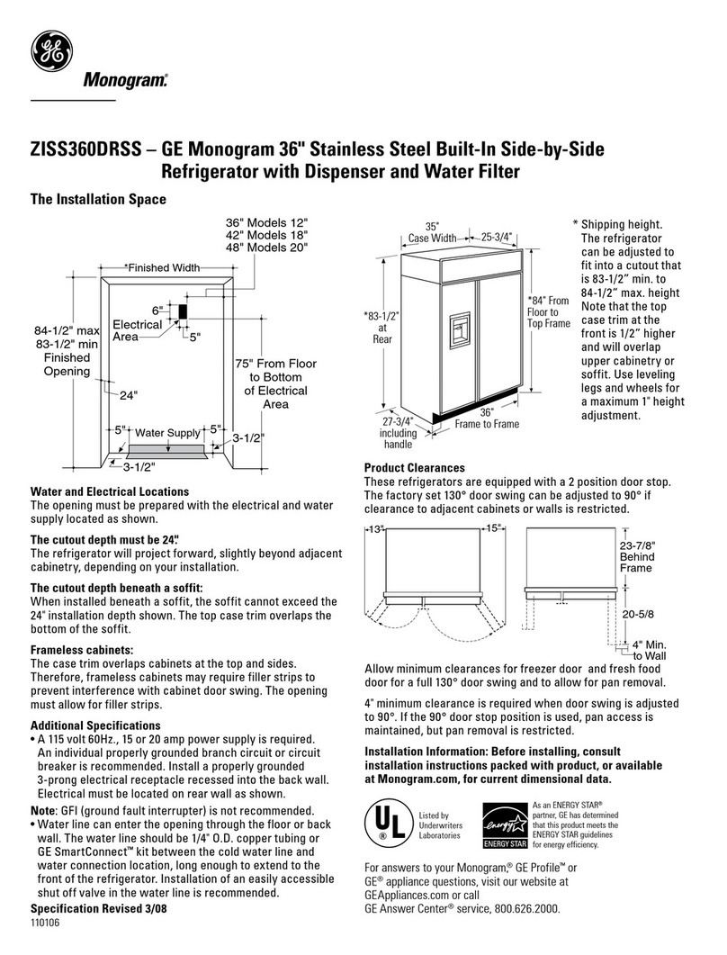 GE Monogram ZISS360DRSS Instructions d'utilisation