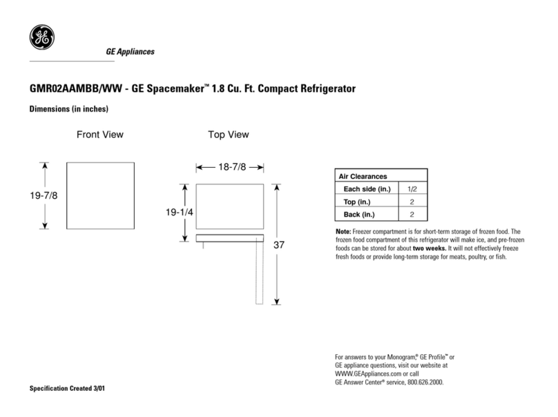 GE GE Spacemaker GMR02AAMBB Manuel utilisateur