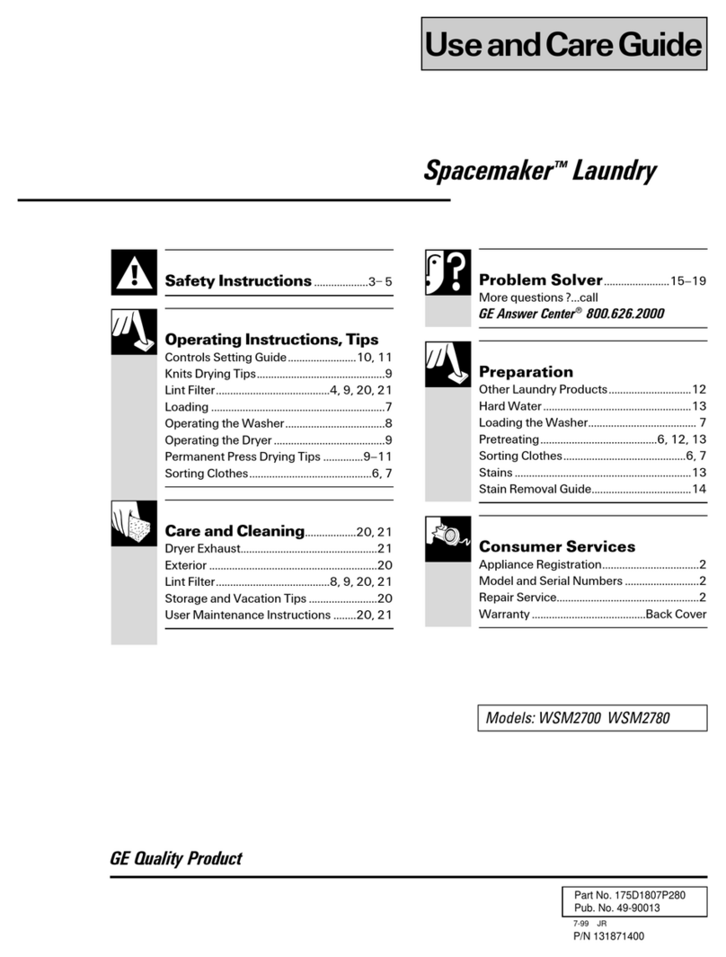 GE Spacemaker WSM2700 Manuel utilisateur