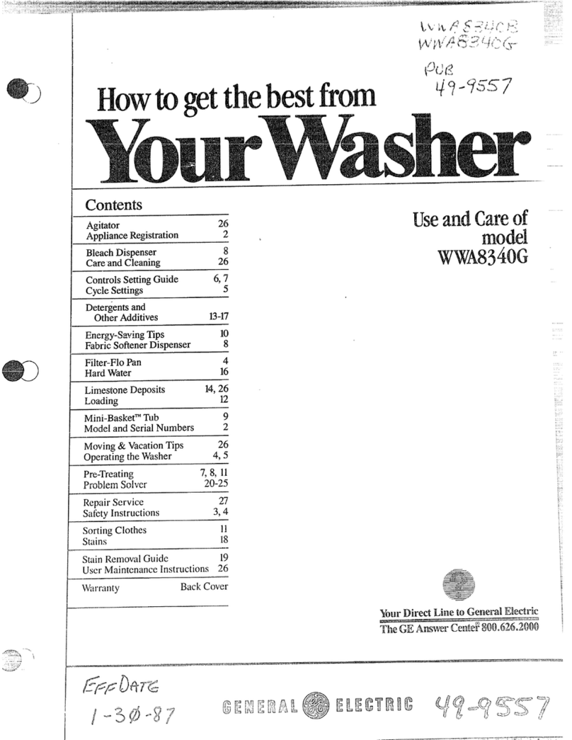 GE WWA8340G Instructions d'installation