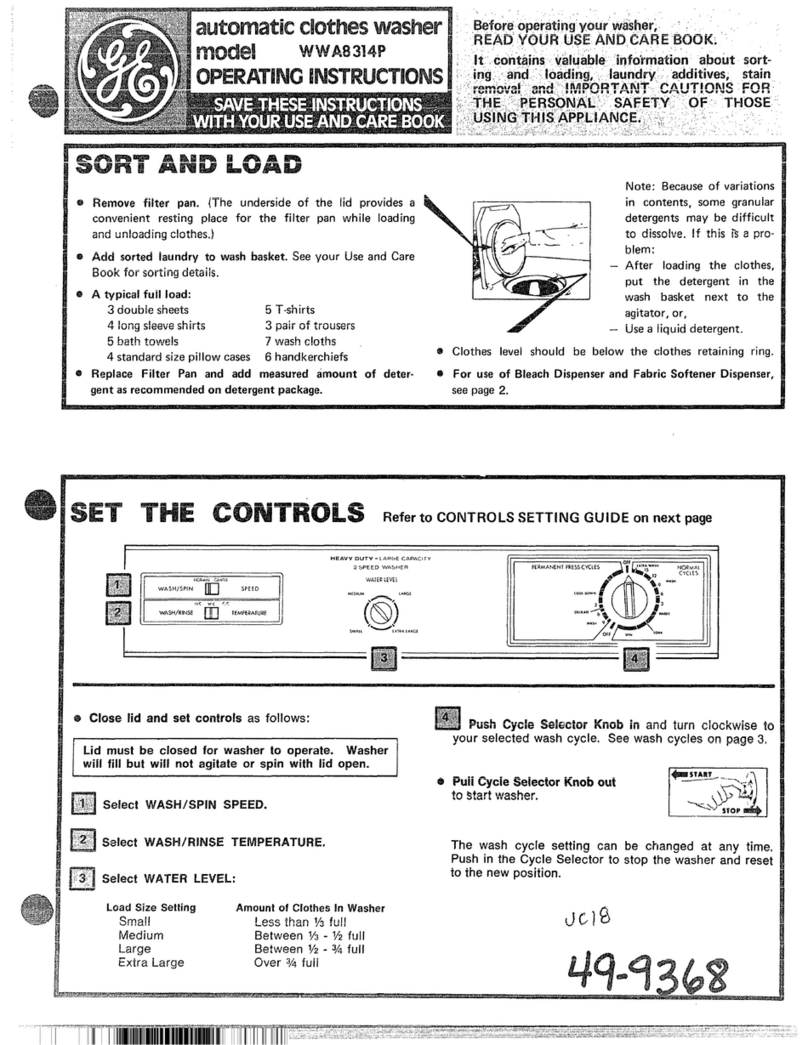 GE WWA8314P Manuel utilisateur