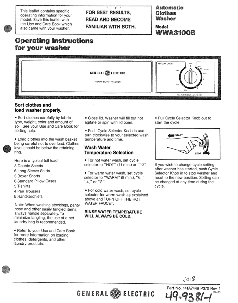 GE WWA3100B Manuel utilisateur