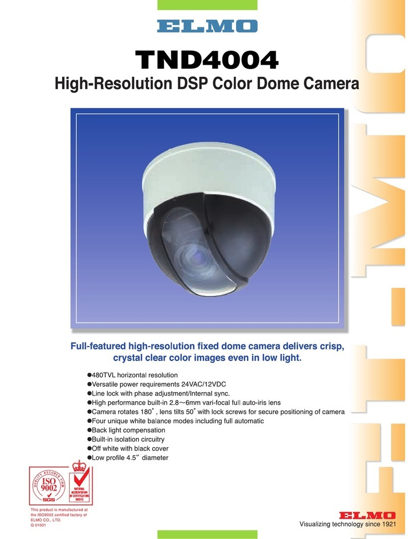 Elmo Dome Camera TND4004 Manuel utilisateur Elmo Dome Camera TND4004 Manuel utilisateur