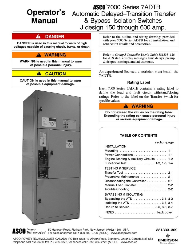 ASCO POWER TECHNOLOGIES 7ADTB Manuel utilisateur