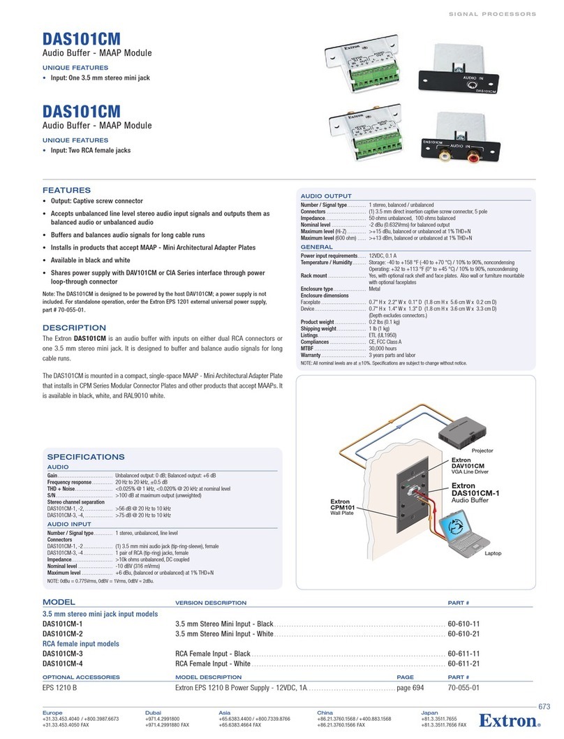 Extron electronics DAS101CM-2 Manuel utilisateur