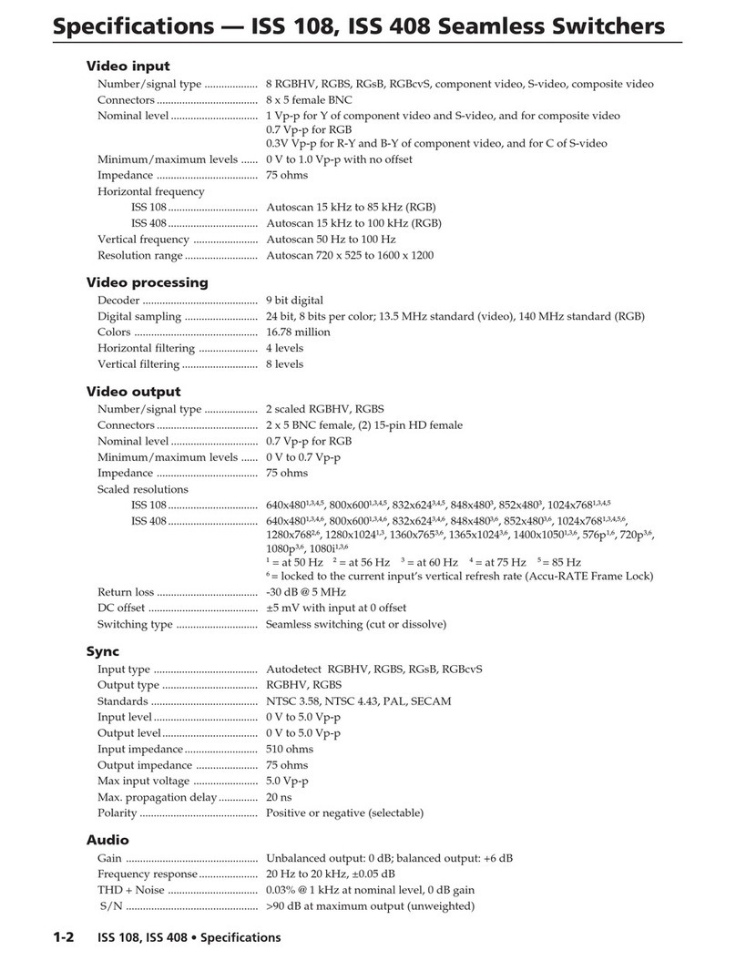 Extron electronics ISS 108 Manuel utilisateur