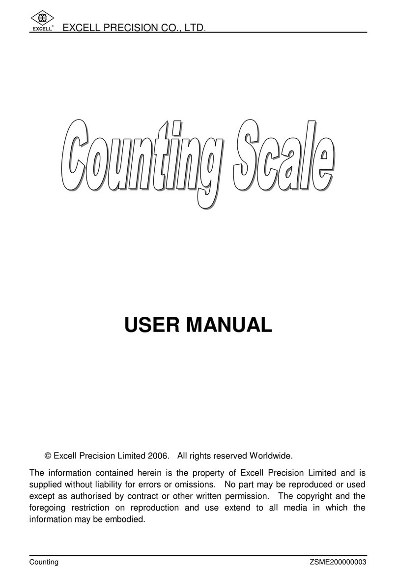 Excell Counting Scale Manuel utilisateur