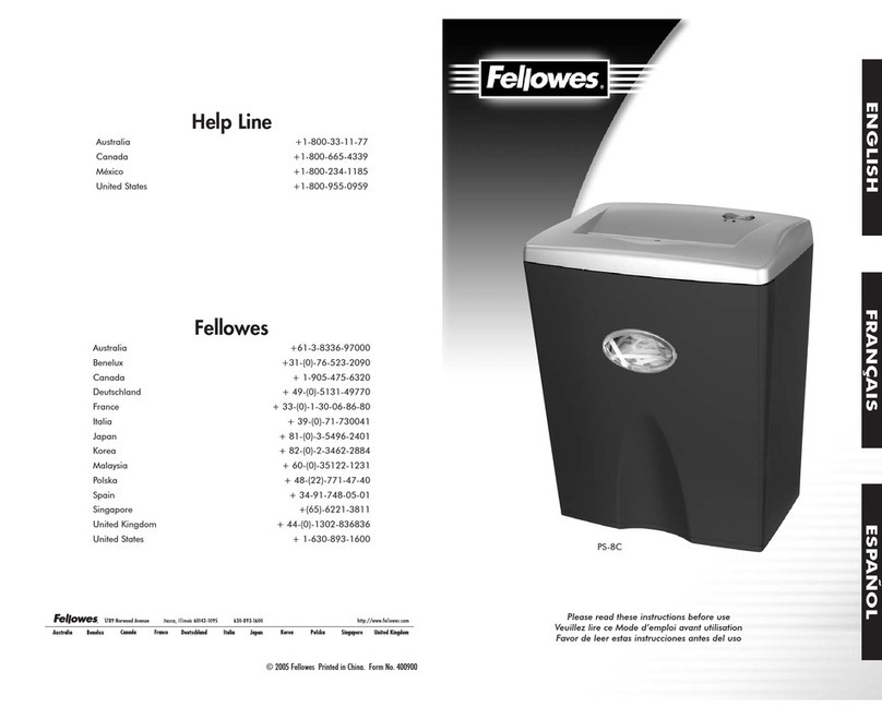 Fellowes PS-8C Manuel utilisateur