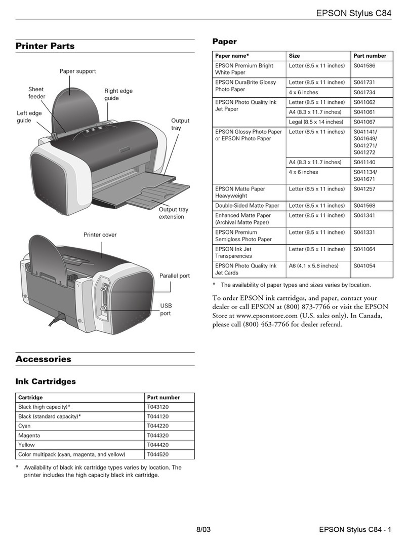 Epson Stylus C84 Manuel utilisateur