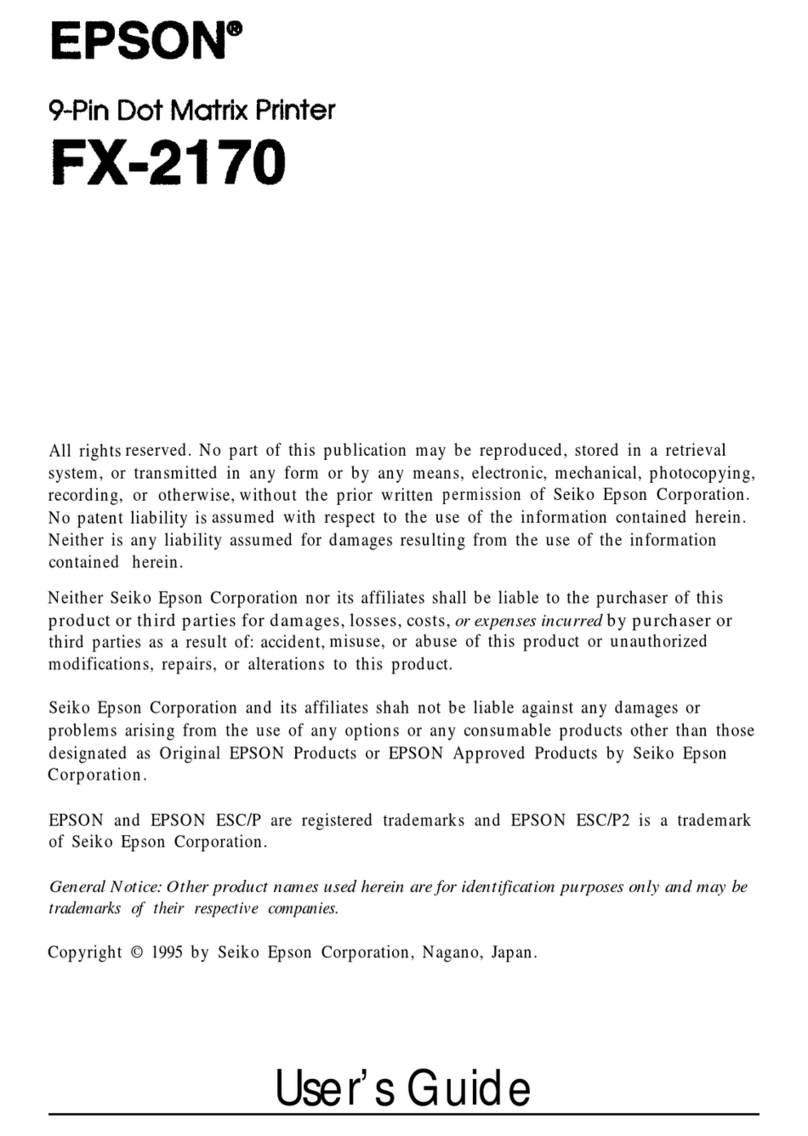 Epson FX-2170 - Impact Printer Manuel utilisateur