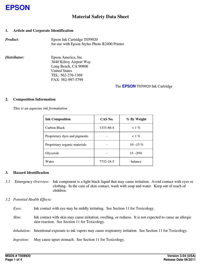 Epson T059920 Instructions d'utilisation et d'entretien