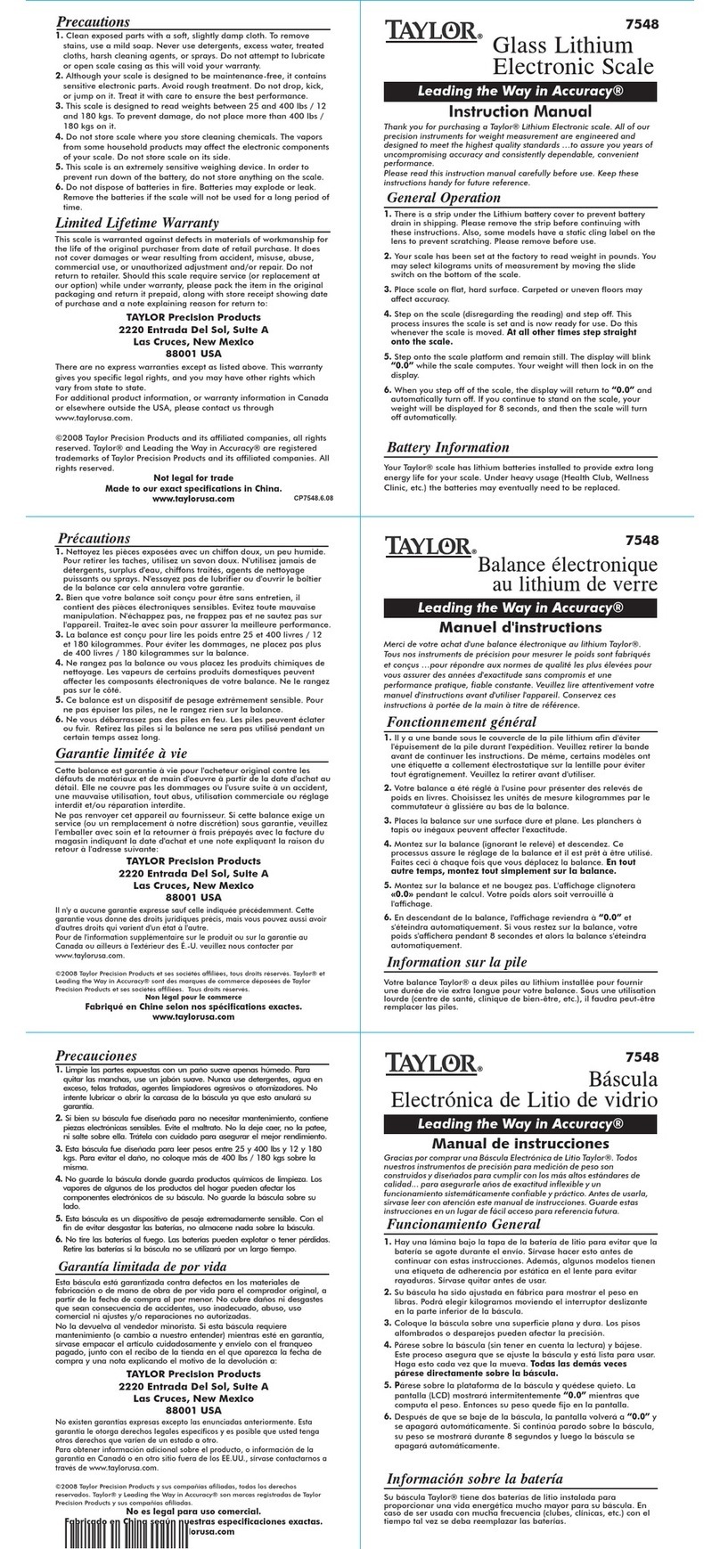 Taylor 7548 Manuel utilisateur