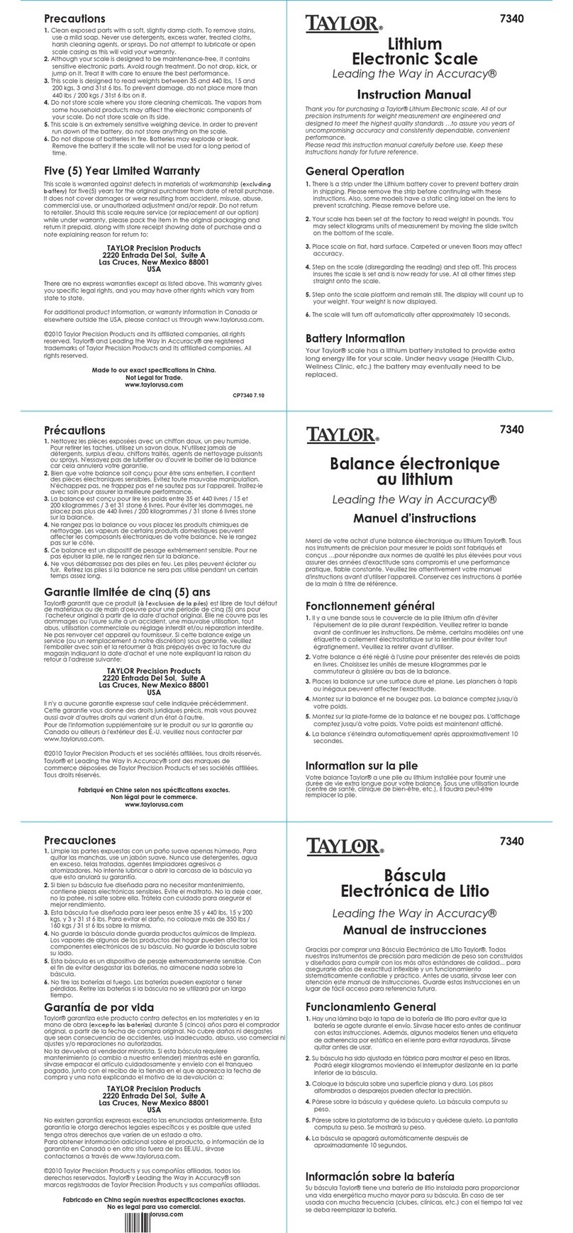 Taylor 7340EXP Manuel utilisateur