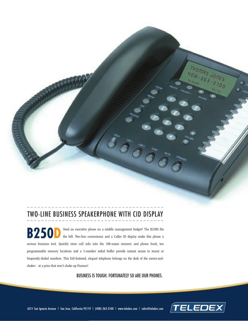 Teledex B250D Manuel utilisateur